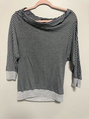 Athleta Boat Neck Striped Long Sleeve